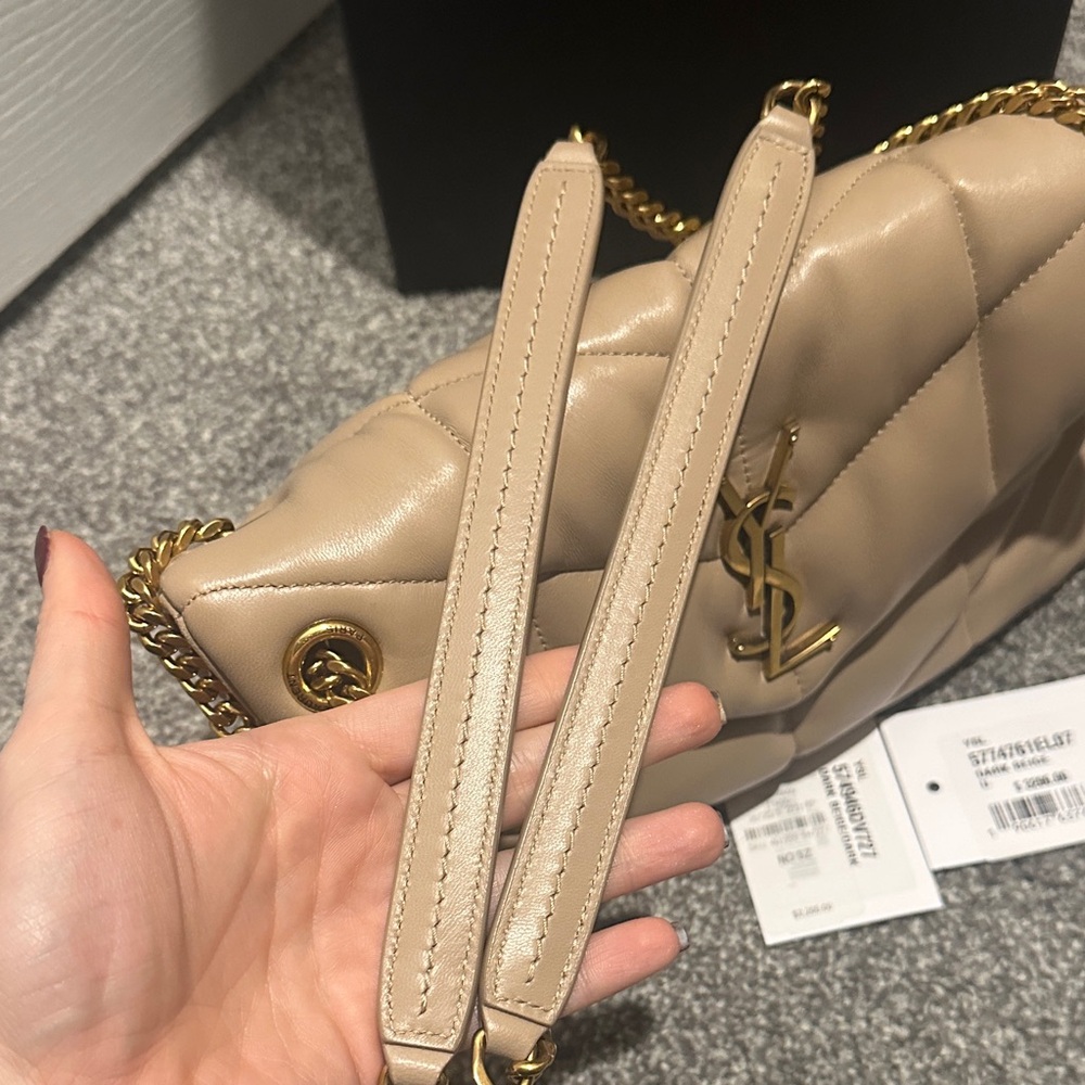 Yves Saint Laurent LouLou Puffer Small Bag - Dark Beige - Picture 5 of 13